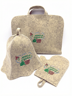 Банный комплект с вышивкой - фото 14594